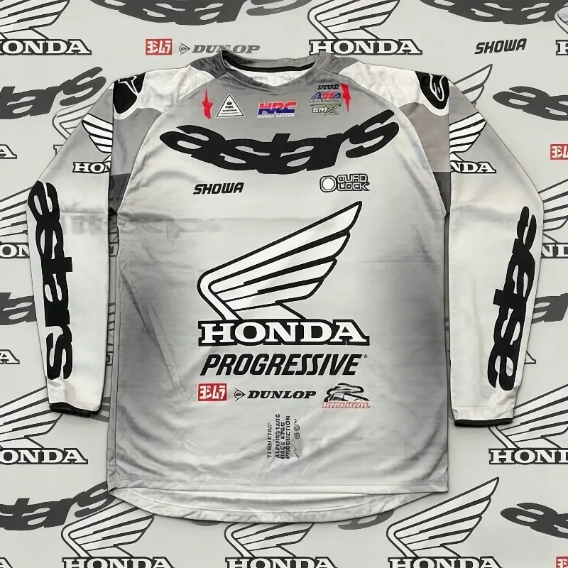 

2026 Summer New Round Neck Honda long Sleeved T-Shirt For Men Motorcycle Racing Enthusiasts Oversized Sports Long Sleeves Jersey