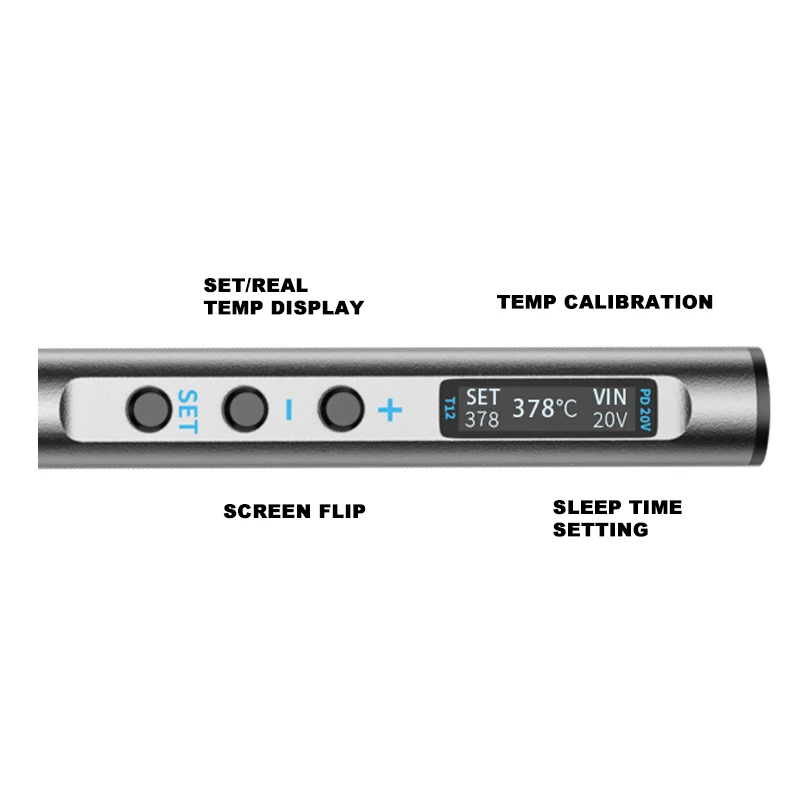 PTS100 T12 Lötkolben PD Netzteil 65 W Digitalanzeige Einstellbar Schnelle Heizung Tragbares Lötkolben-Kit