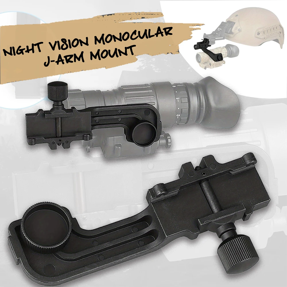 

Tactical Monocular J-Arm Mount for Night Vision pvs14 L4G24 Adjustable Flip Adapter British Standard Thread Scope Accessory