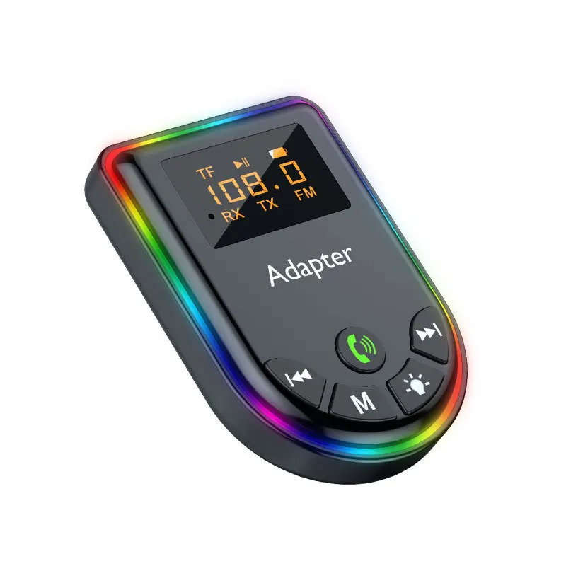 Transmisor y receptor con Bluetooth 5,3, pantalla LED, reproducción de tarjeta TF, RCA, 3,5mm, AUX, adaptador inalámbrico de Audio HIFI para coche, PC, TV, auriculares