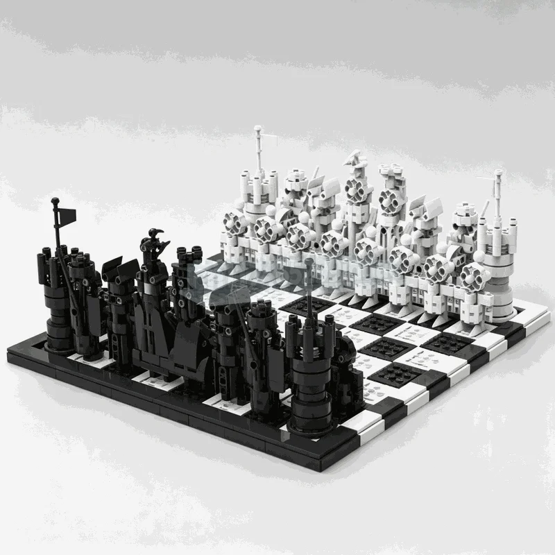 2574PCS Mechanical Chessboard Building Blocks Strategy Game Set With Detailed Chess Pieces DIY Assembly Tabletop Display Gifts