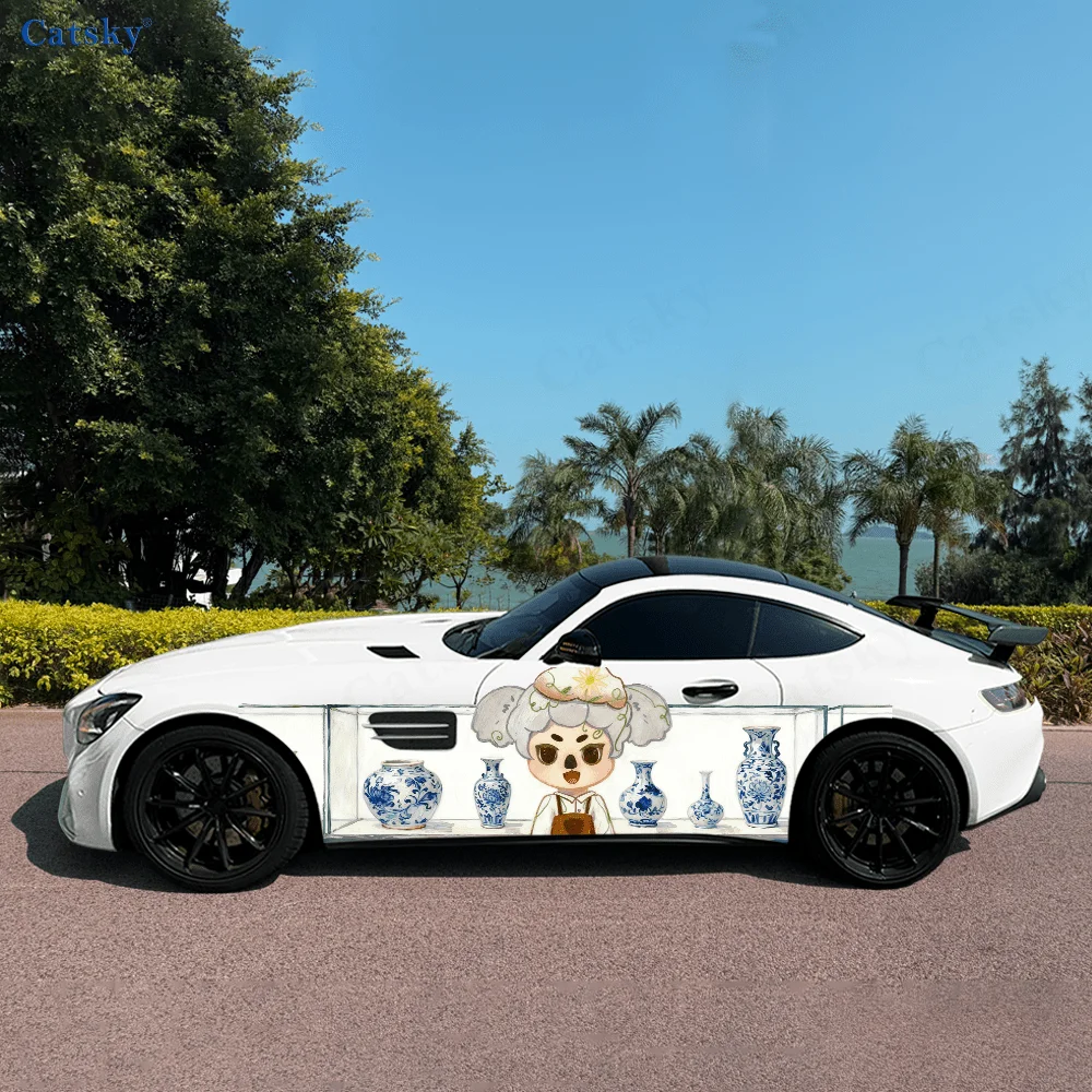 Koala Little Painter Creative Pattern Stickers Car Body Door Side Fashion Stickers Two Decorative Sheets Suitable for All Cars c