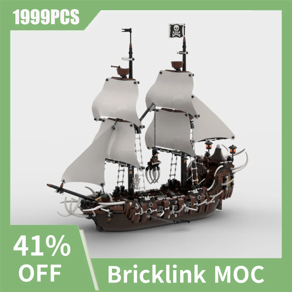 

1999PCS MOC European Medieval pirates series The Hooked Fang warship creative ideas Imperial Flagship Toy Gift building blocks