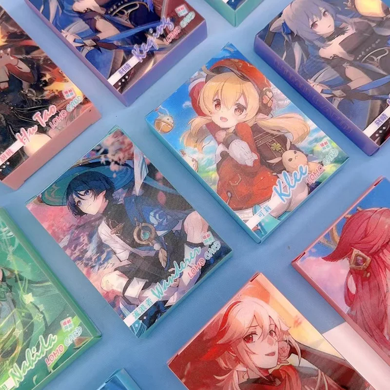 

16Pcs/Set Genshin Impact Cards Anime Game Collection Paper Cards Cosplay Toy Fans Gifts