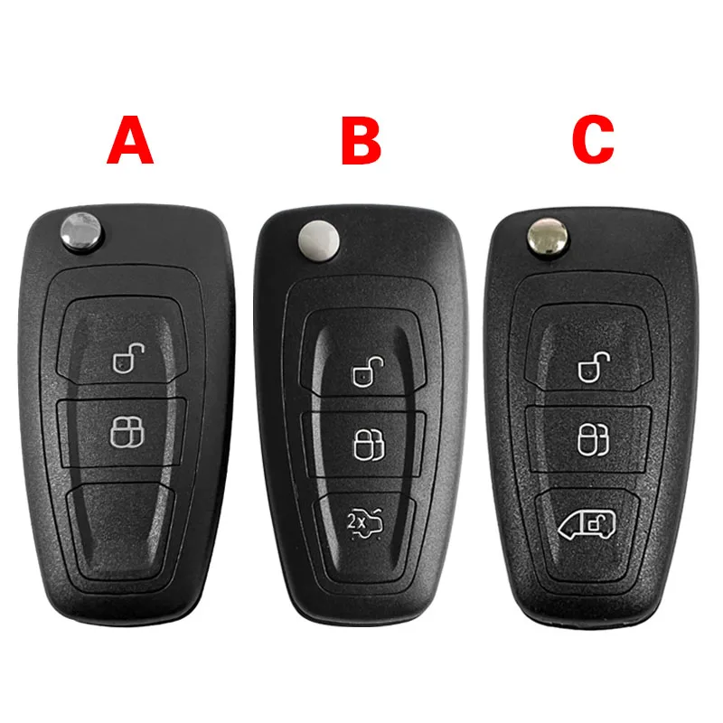 CS018052 Flip Remote Key Shell for Ford C-Max S-Max Focus Ranger Galaxy Mondeo Transit Custom Tourneo Custom HU101 Blade