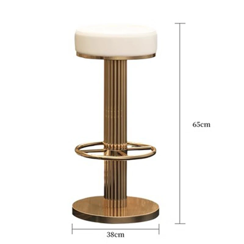 Luxury Minimalist Bar Stool European Modern Counter High Back Bar Stool Swivel Metal Sgabello Cucina Alto Restaurant Furniture