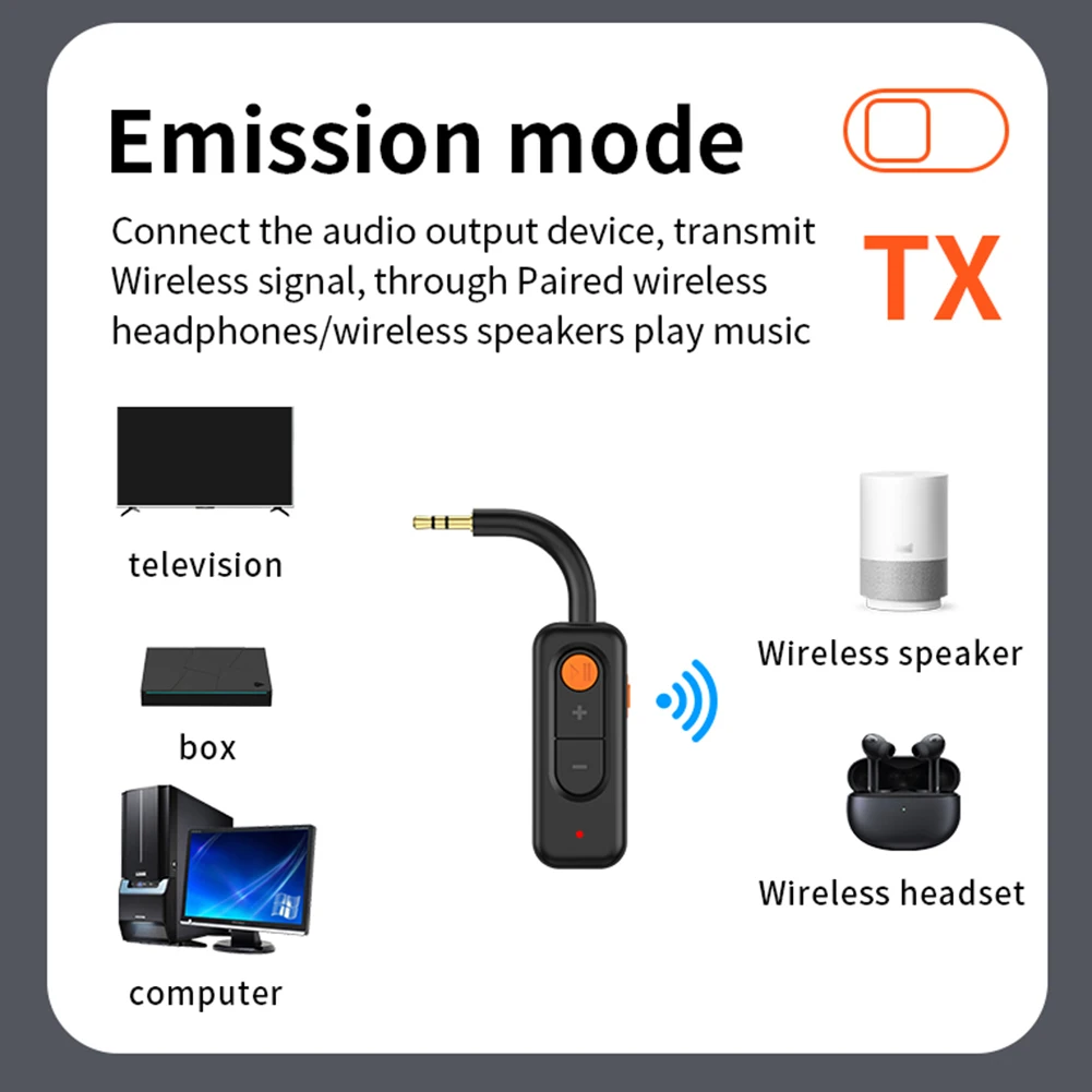 Аудиопередатчик 2 в 1, приемник 3,5 мм AUX Bluetooth-совместимый беспроводной аудиоадаптер 5,4, стерео музыкальный адаптер для автомобиля