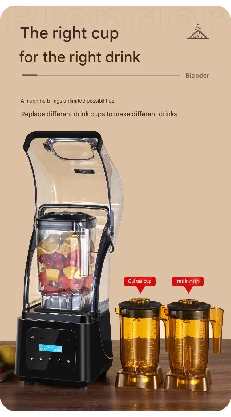 2200 Watt High-Speed Commercial Smoothie Blender Machine 1.8 Ltrs with Sound-Cover Mixer Extractor for Restaurants