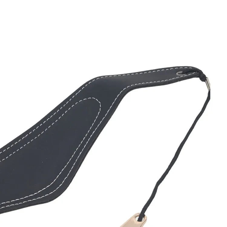 Saxophone Neck Strap Leather Breathable Adjustable Y Shape for Sax with Metal Swivel Snap Hook Black