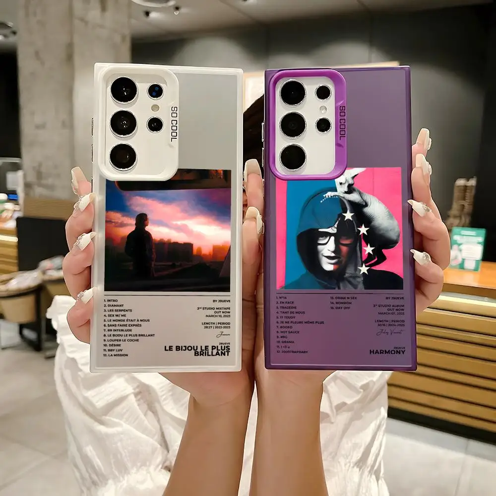 Singles J-J9ueve Phone Case For Samsung Galaxy S25 S24 S23 S22 S21 Ultra Plus Laser Hard Colorful Matte Shockproof