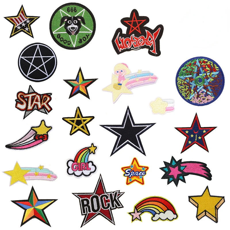 1pcs mix Star Patch for Clothing Iron on Embroidered Sew Applique Cute Patch Fabric Badge Garment DIY Apparel Accessories  5