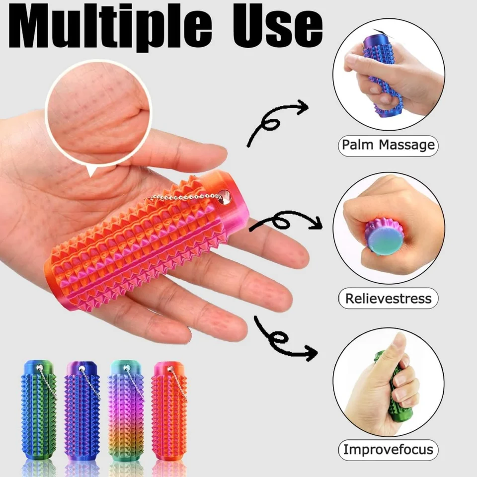 ATOMUS 2PCS Fidget De Púas – Juguete Sensorial 3D Portátil Para Aliviar Estrés Y Concentración