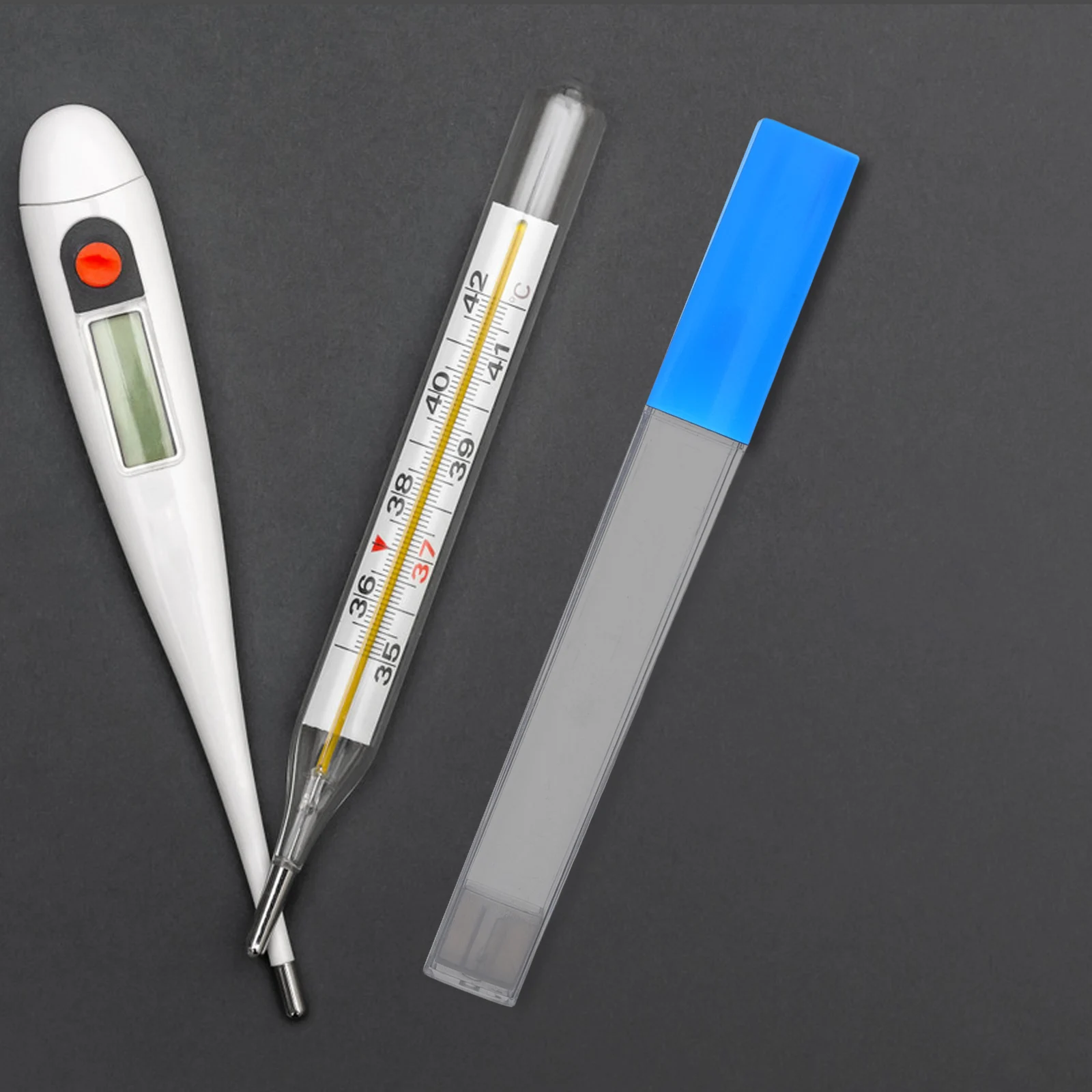 

3 PCS Thermometer Protective Barrel Case for Glass Oral Storage Holder Adult Protection Tube Plastic Body Temperature