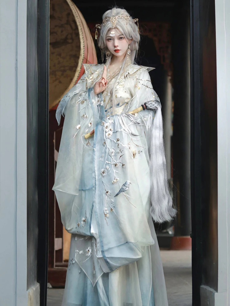 \ Hanfu[Jiyue Yaoguang]Improved Wei And Jin Style Embroidery With Heavy Craftsmanship And Winter Chinese Elements In