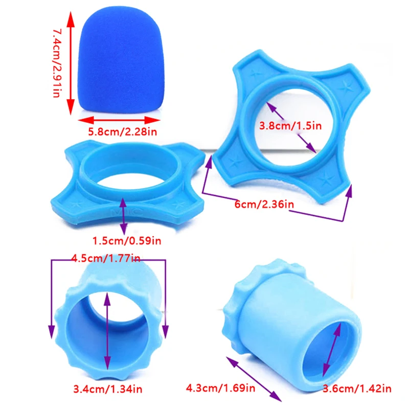マイク付き滑り止めスポンジ,ロッド保護リング,シリコン,デバイス