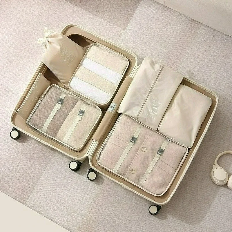 Travel Storage Bag Portable Clothing for Business Trips Luggage Packaging Bag Foldable Waterproof Large Capacity 7-piece Set