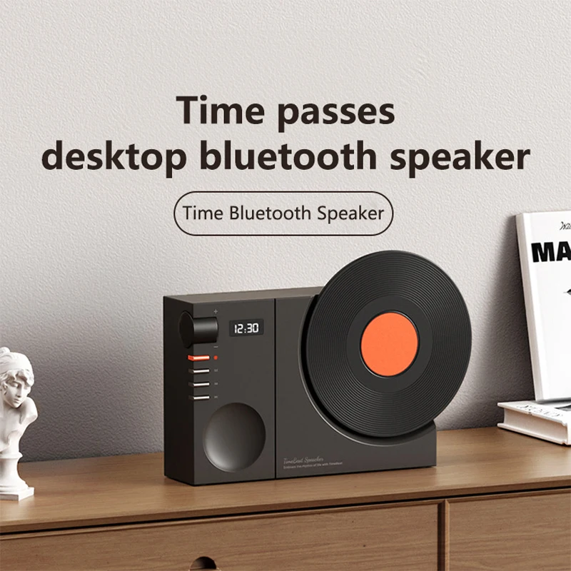 

Bluetooth Speaker Desktop Retro Clock Speaker Subwoofer Retro Film Appearance Rotatable Desktop Audio