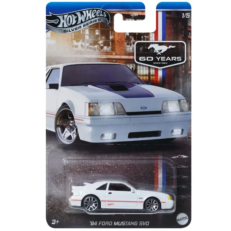 Original Hot Wheels Ford Mustang Car 60 Years Silver Series 1/64 Alloy Model 2+2 Fastback SVO BOSS Toys for Boy Sport Automobile
