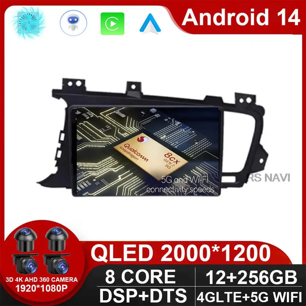 

Car Radio Android 14 Autoradio For KIA Optima K5 2013 - 2015 GPS Navi Multimedia Player Stereo QLED Carplay HU No 2 Din 2din DVD