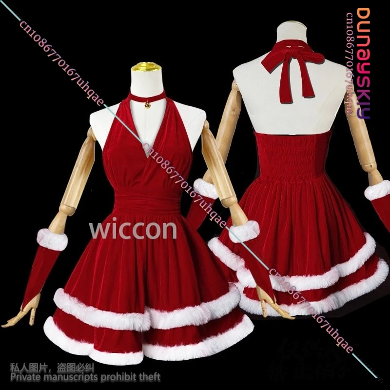 Robe Lolita de Noël personnalisée pour femmes et filles, jupe rouge, costume d'anime cosplay, uniforme de boîte de nuit, Halloween, nouvel an, carnaval, trempé