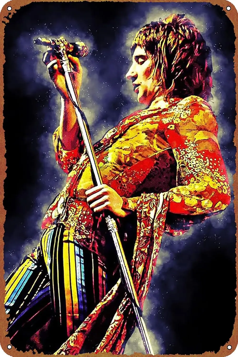 1p,ROD STEWART Music poster Metal Tin Logo Vintage Wall logo suitable for home cafe bar Bar wall decoration