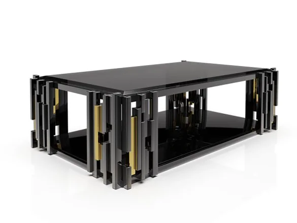 

for New Arrival Luxury Stainless Steel Illusion Rectangular Coffee Table With Glass Top for Home Hotel
