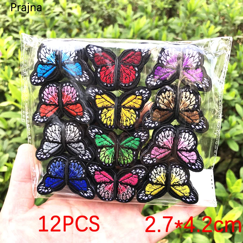 12 Color Butterfly Embroidery Patch Iron On Patches On Clothes Sweater Skirt Clothing Decoration Hat Backpack Sew Patch Badges