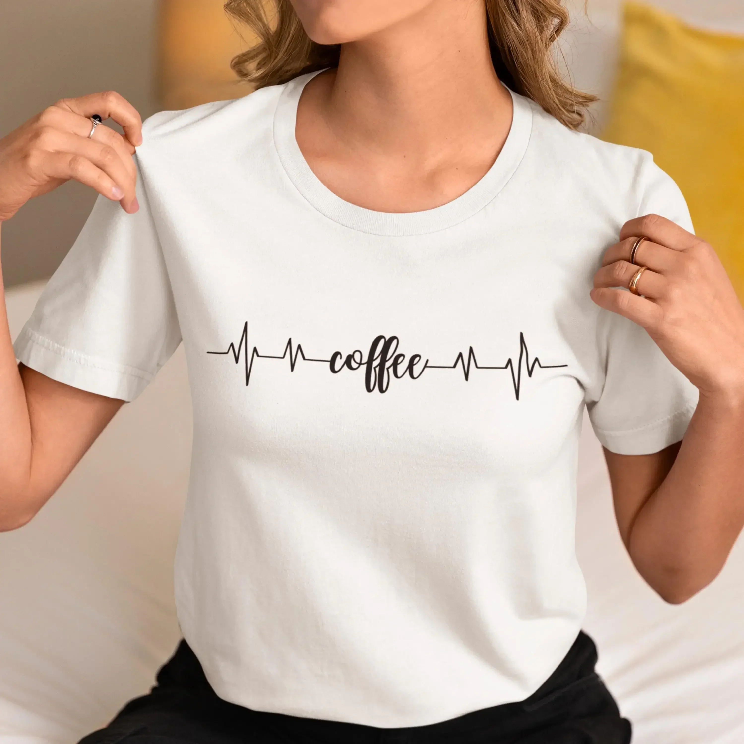 Coffee T Shirt Life Line Funny for Women Lover
