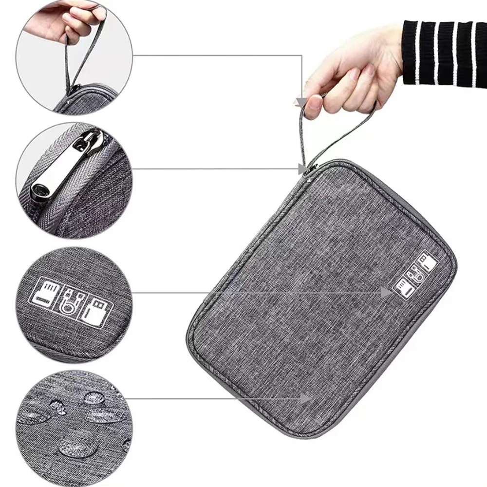 Cable Organizer Storage Bag System Kit Case Travel USB Data Cable Earphone Wire Pen Power Bank SD Card Digital Gadget Device Bag