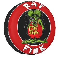 Custom Anime Cartoon Rat Fink Spare Tire Cover Bag Pouch for Suzuki Mitsubish Dust-Proof Car Wheel Covers 14