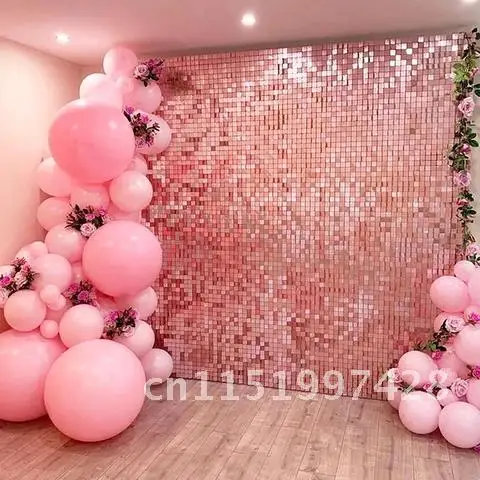 2M Sequin Backdrop Party Background Curtain Wedding Decor Baby Shower Glitter Wall Foil Birthday Curtain