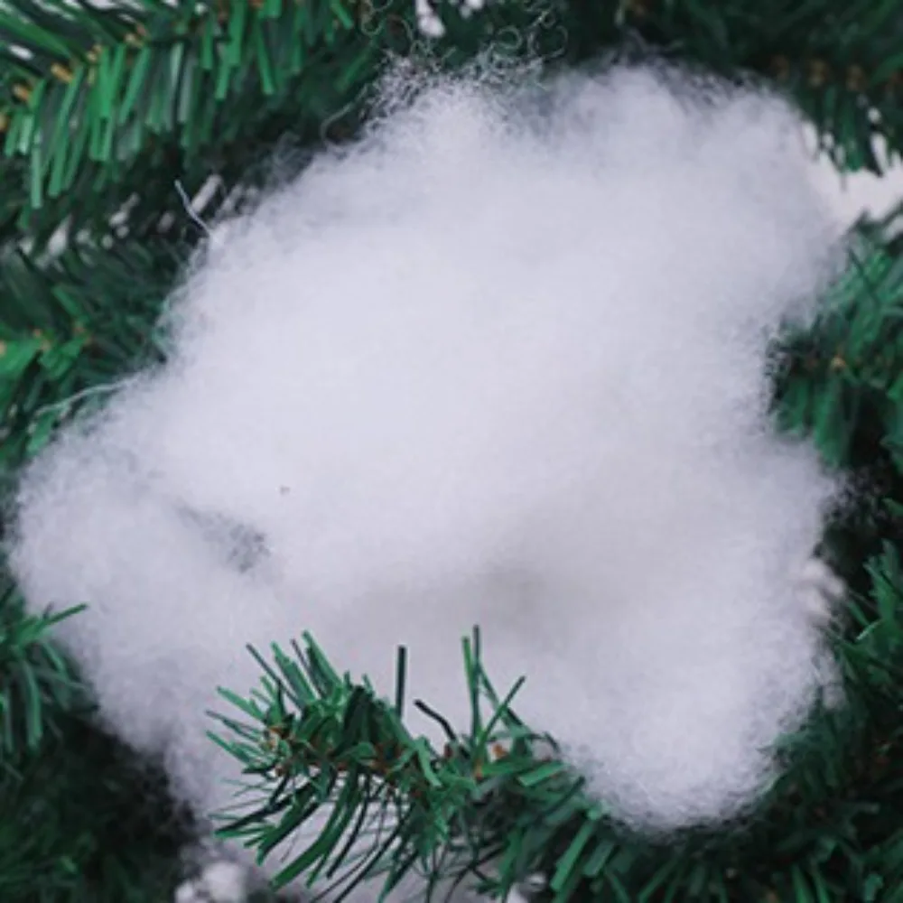 Christmas Fake Snow Cotton Like Artificial White Snow Fluffy Fiber Stuffing Snow Covering for Winter Christmas Tree Decoration