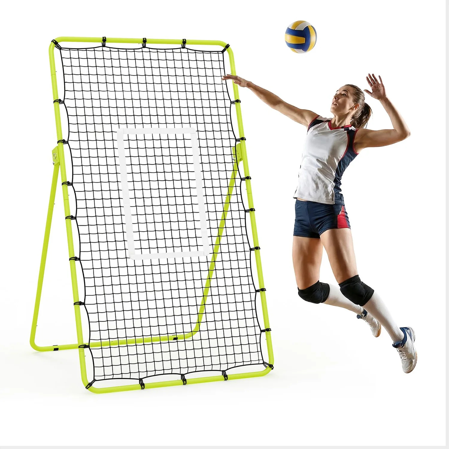 

7x4ft Volleyball Rebounder Net Adjustable Angle Bounce Back Target Solo Training Equipment Practice Screen Spiking Setting