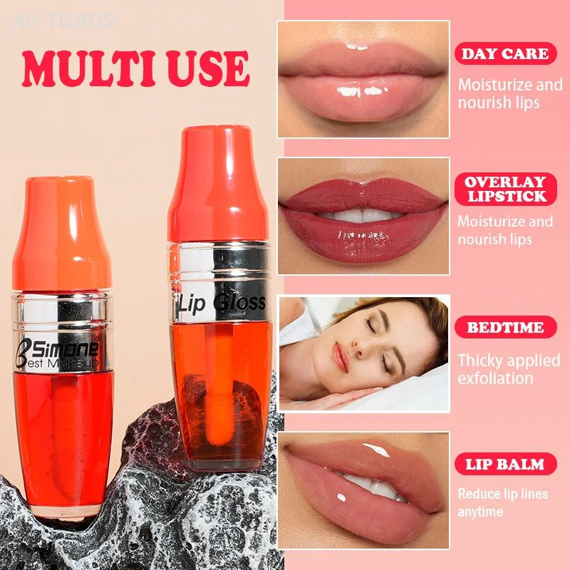 BSIMONE 1Pc 10ML Fruit Lip Gloss - Transparent Moisturizing Lip Oil Nourishes Long-Lasting Waterproof Liquid Lip Cosmetics