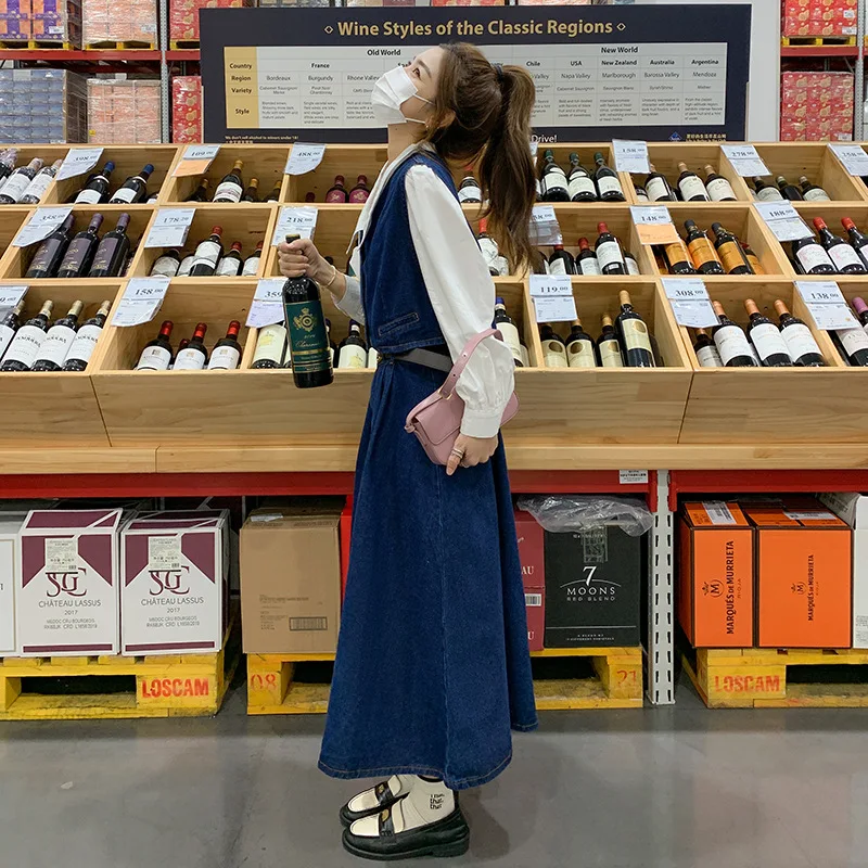 طقم مكون من قطعتين على الطراز الفرنسي لخريف 2025 تصميم جديد سترة جينز قصيرة الصدر واحدة + نصف تنورة #3