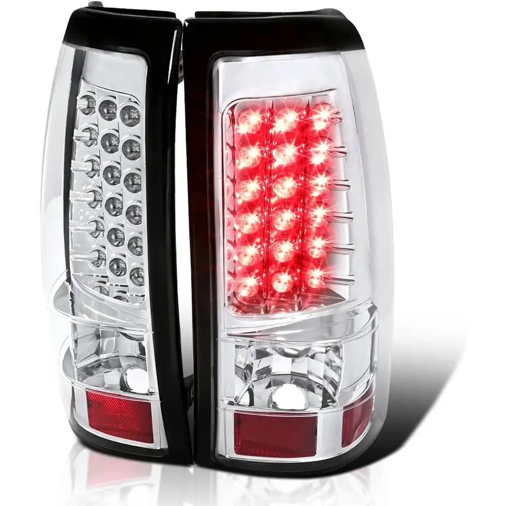 

Хромированные задние фонари со светодиодами и прозрачными линзами, совместимые с Chevrolet Silverado 1500/1500HD/2500/2500HD 2003-2006 годов, Chevrolet Silverado 2004-2006 годов.