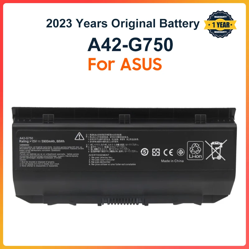 A42-G750 Laptop Battery for ASUS ROG G750 G750J G750JH G750JM G750JS G750JW G750JX G750JZ Series 15V 88WH 5900mAh