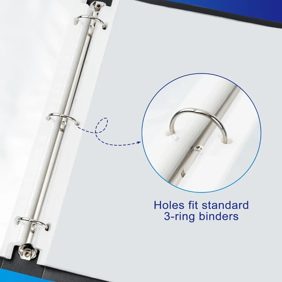 50 pacotes de folha transparente protetor de página 5.5x8.5 ih para mini 3 fichário protetor de papel de carregamento superior para documentos e ph