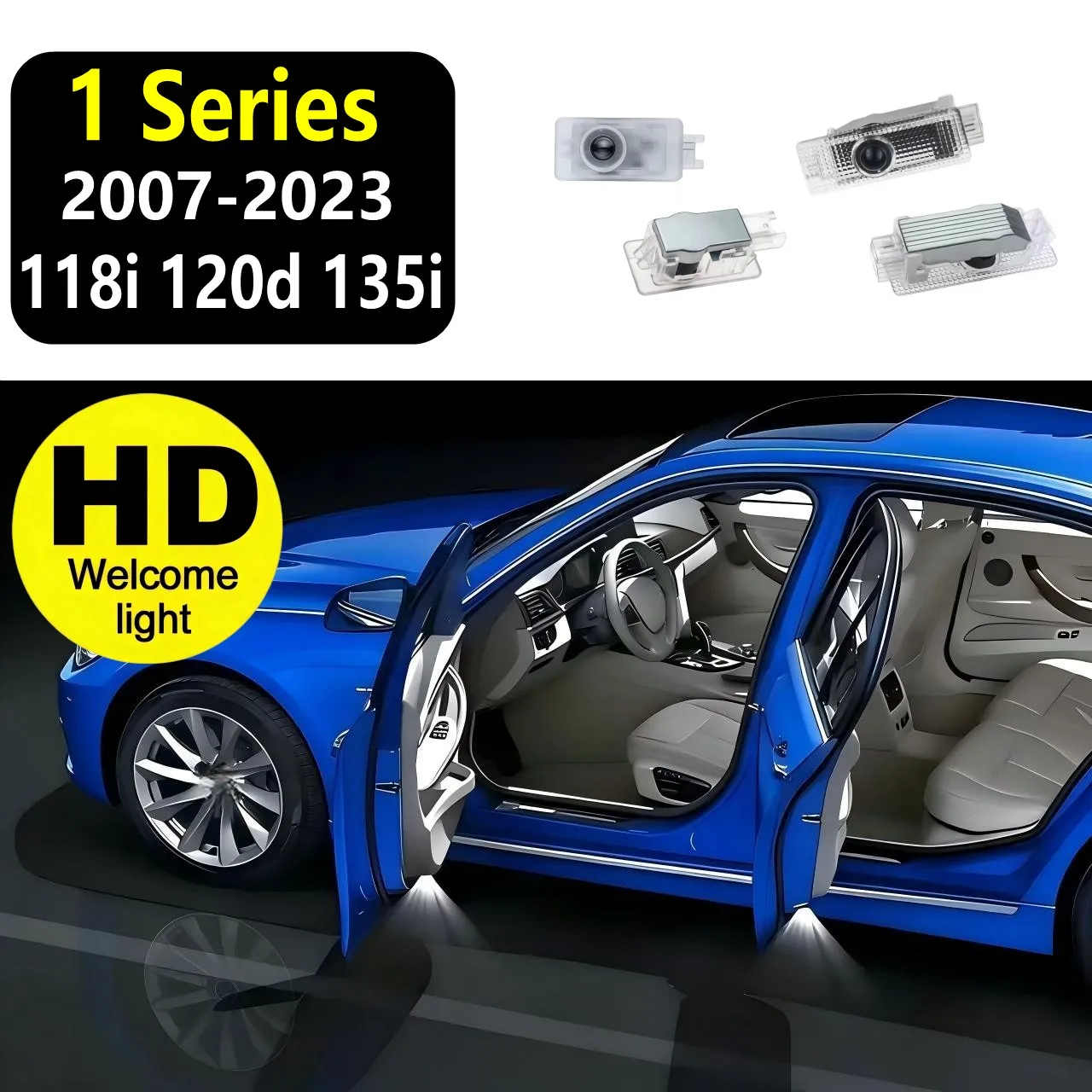 

HD 2X For BMW 1 Series 118i 120d 135i 125i E87 F20 F40 2007-2023 2021 2022 2020 LED Car Door Projector Welcome Light Accessories