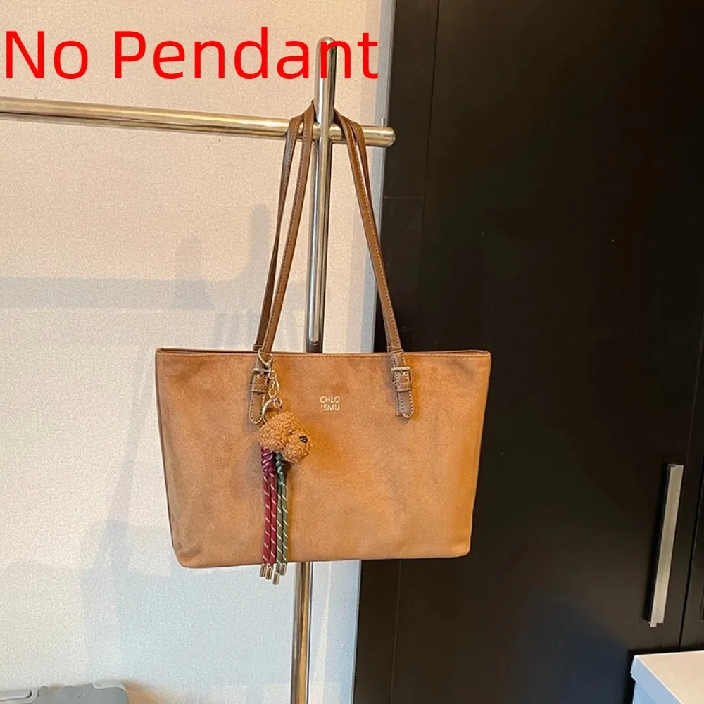

Simple Korean Style Pu Tote Bag Velvet PU Handbag Letter Underarm Bag Pure Color Large Capacity Suede Shoulder Bag Travel