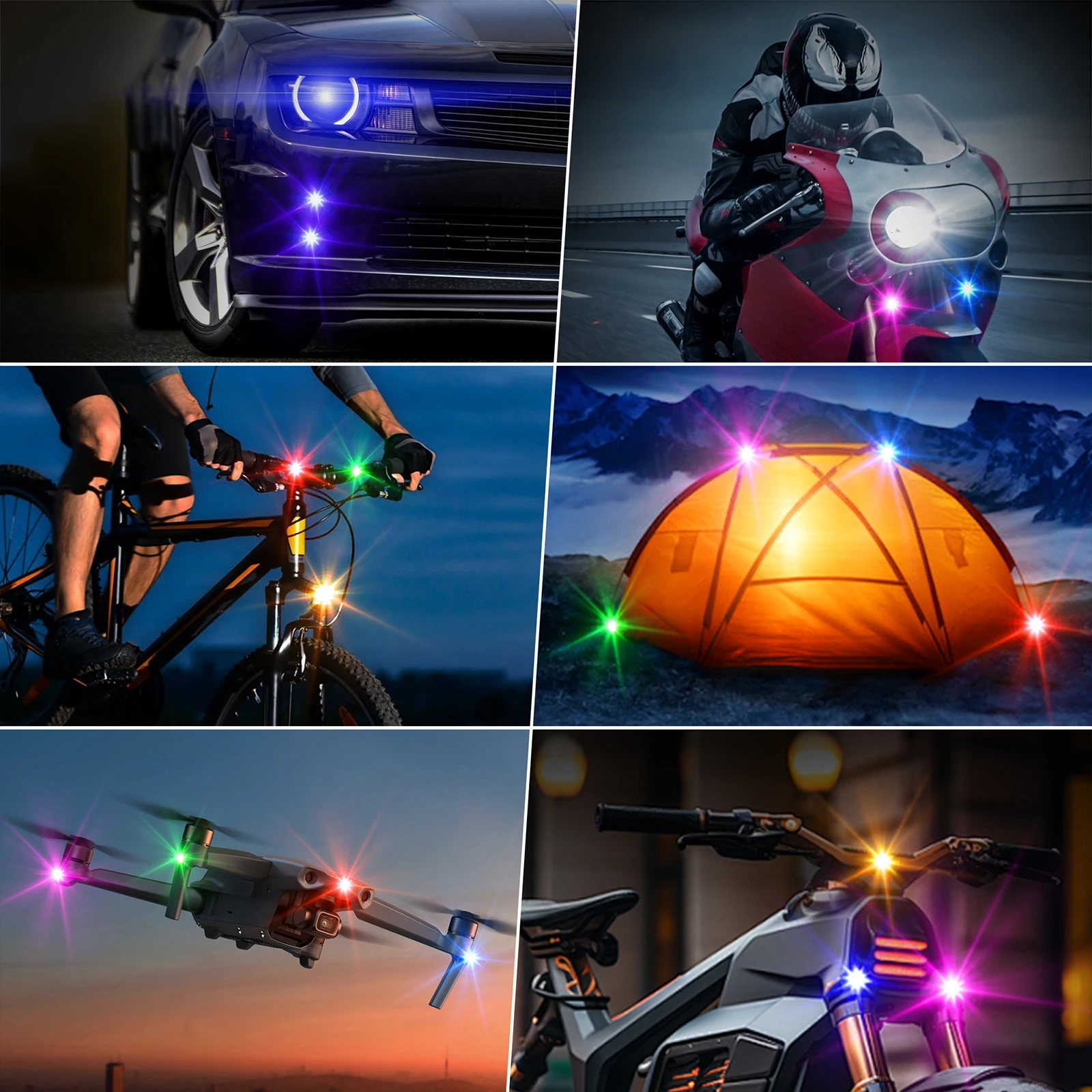 Flash LED sans fil avec télécommande, voyant d'avertissement d'urgence étanche, chargement USB adapté aux voitures, motos, vélos