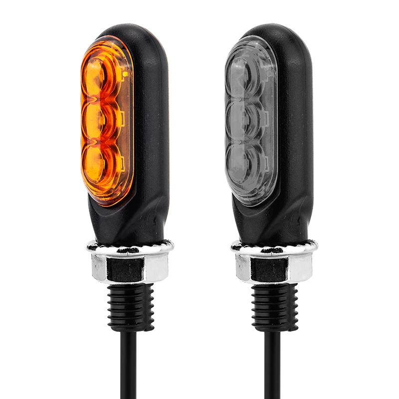 Motorcycle Mini LED Turn Signal Lights Amber Flowing Directional Signal Lamp Intermitentes Moto For Cafe Racer