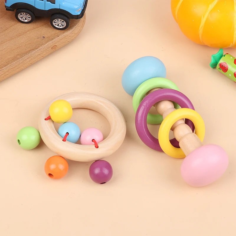 Baby Handheld Ringing Instrument Toy Wooden Musical Instruments Toy Baby Rattle Early Education Toys Griping Practice Toys