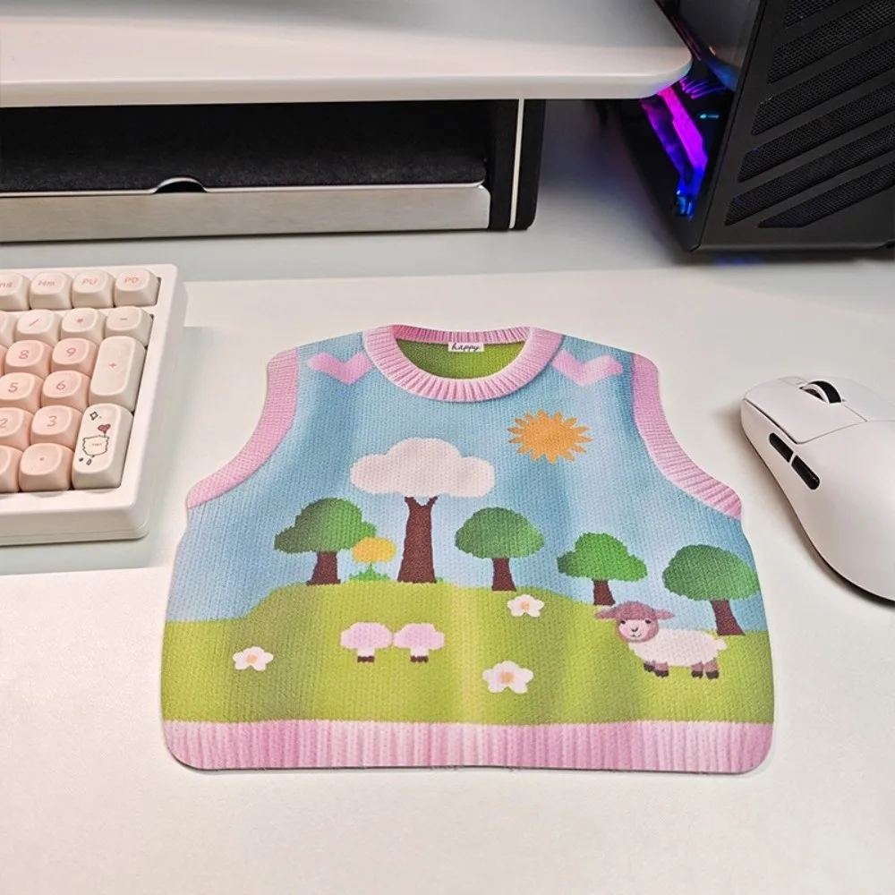 Cute Anti-slip Simulated Printing Mouse Pad Thickened Diatomite Cartoon Mouse Pad Durable Washable Table Mat Desktop Decoration