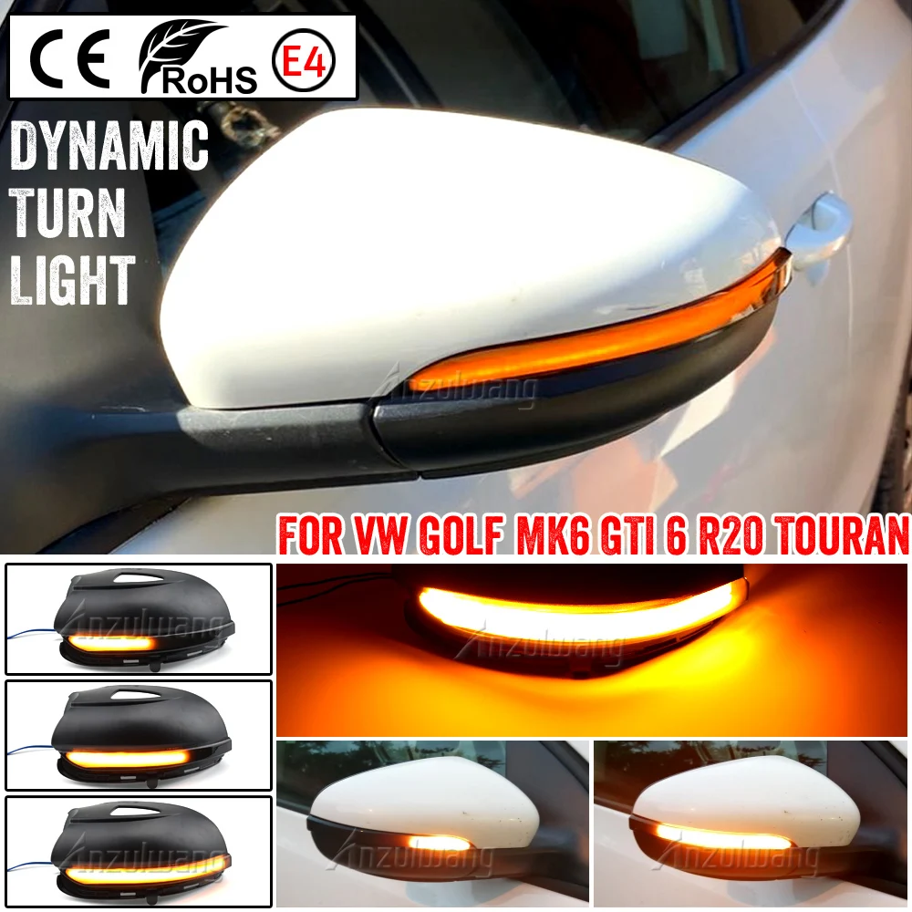 

Turn signal LED dynamic side mirror flashing indicator light sequentially For VW Volkswagen Golf 6 MK6 GTI R20 2008-2014