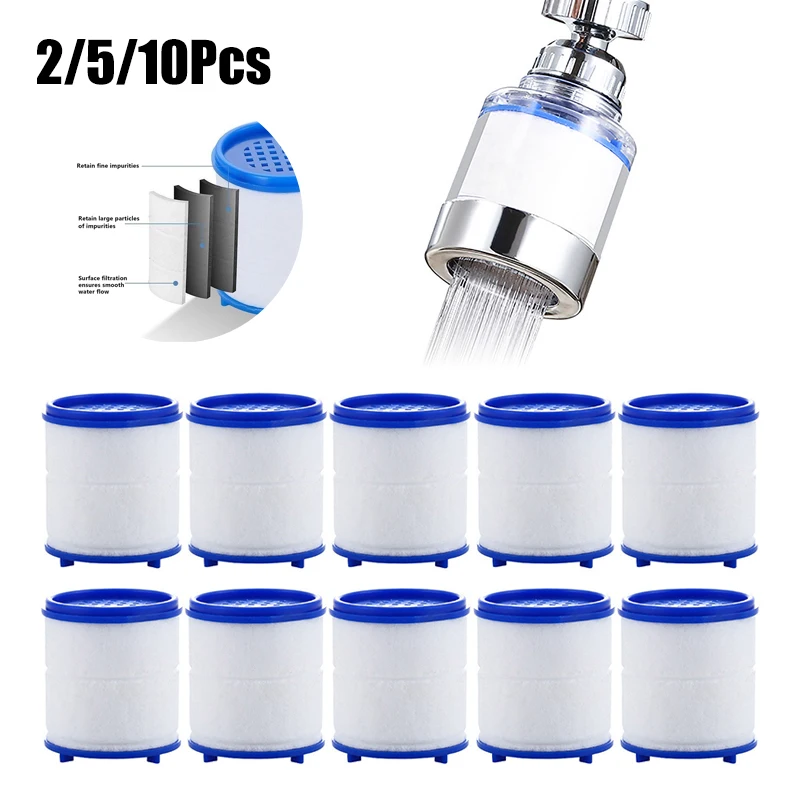 2/5/10PCS Faucet Filter  Filter Element Faucet Water Purifier Filter Shower Remove Chlorine Heavy Metal Filtered