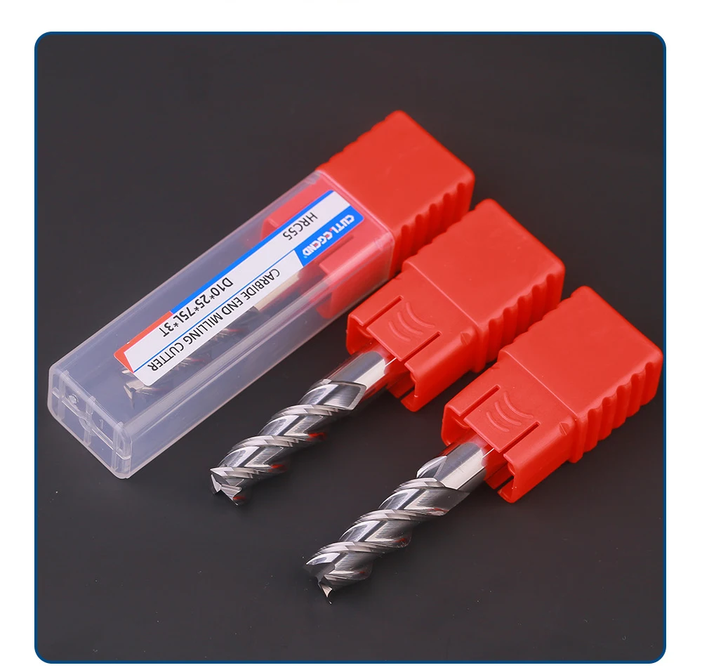 HRC55 3F Schaftfräser 3 Schneiden Aluminium-Fräser CNC Hochleistungs-Bearbeitungswerkzeug Wolframkarbid 1-12MM 10 Stück Schaftfräser – Detail 5