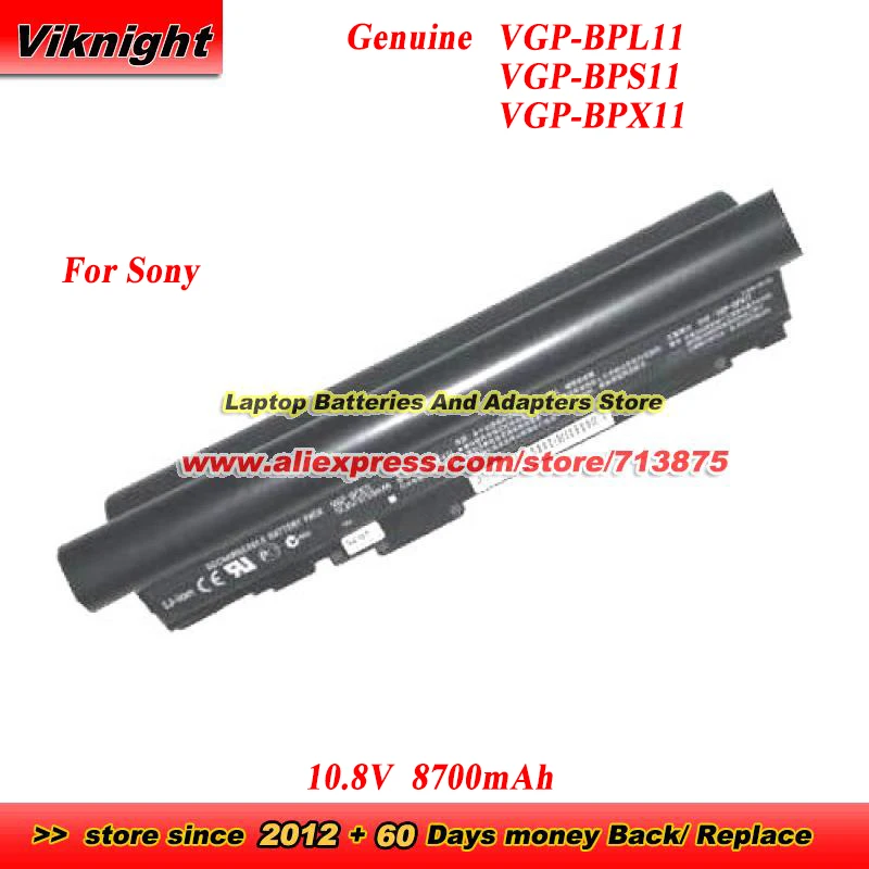 

Genuine VGP-BPL11 VGP-BPS11 VGP-BPX11 Battery 10.8V 8700mAh for Sony VAIO VGN-TZ VGN-TZ121 VGN-TZ18GN/X VGN-TZ250N/P VGN-TZ38N/X