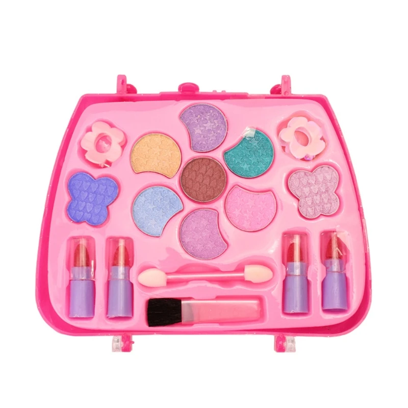 Safe Non Toxic Children Girl Princess Makeup Set Eyeshadow Lipstick Brush Kit Pr