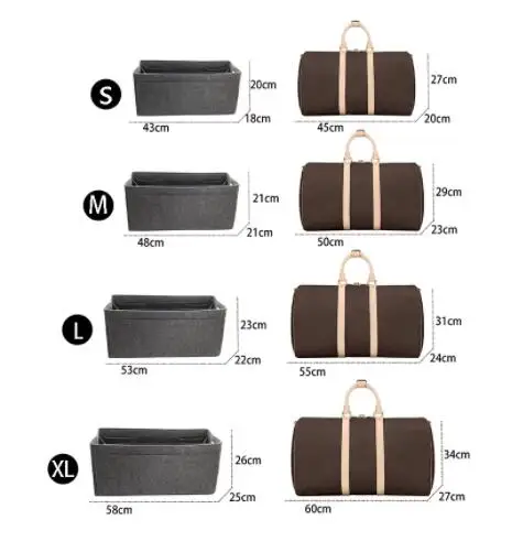 Insert Organizer Large Capacity Travel Bag Special liner Bag Felt Cloth Side Pull Type lined Bag Make Up Cosmetic Bag